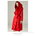 Manteau long en duvet à double capuche pour femmes OEM